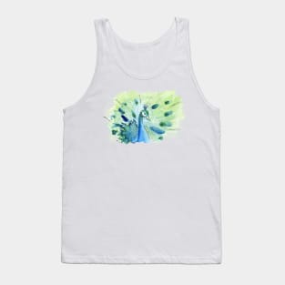 Watercolor Peacock Tank Top